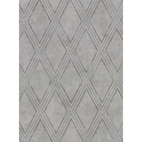 Warner Dartmouth Grey Faux Plaster Geometric Vinyl Strippable Roll (Covers 60.8 sq. ft.)