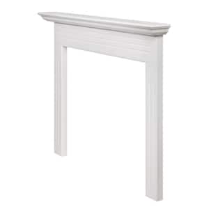 48 in. x 40 in. Crisp White Full Surround Interior Opening Fireplace Mantel