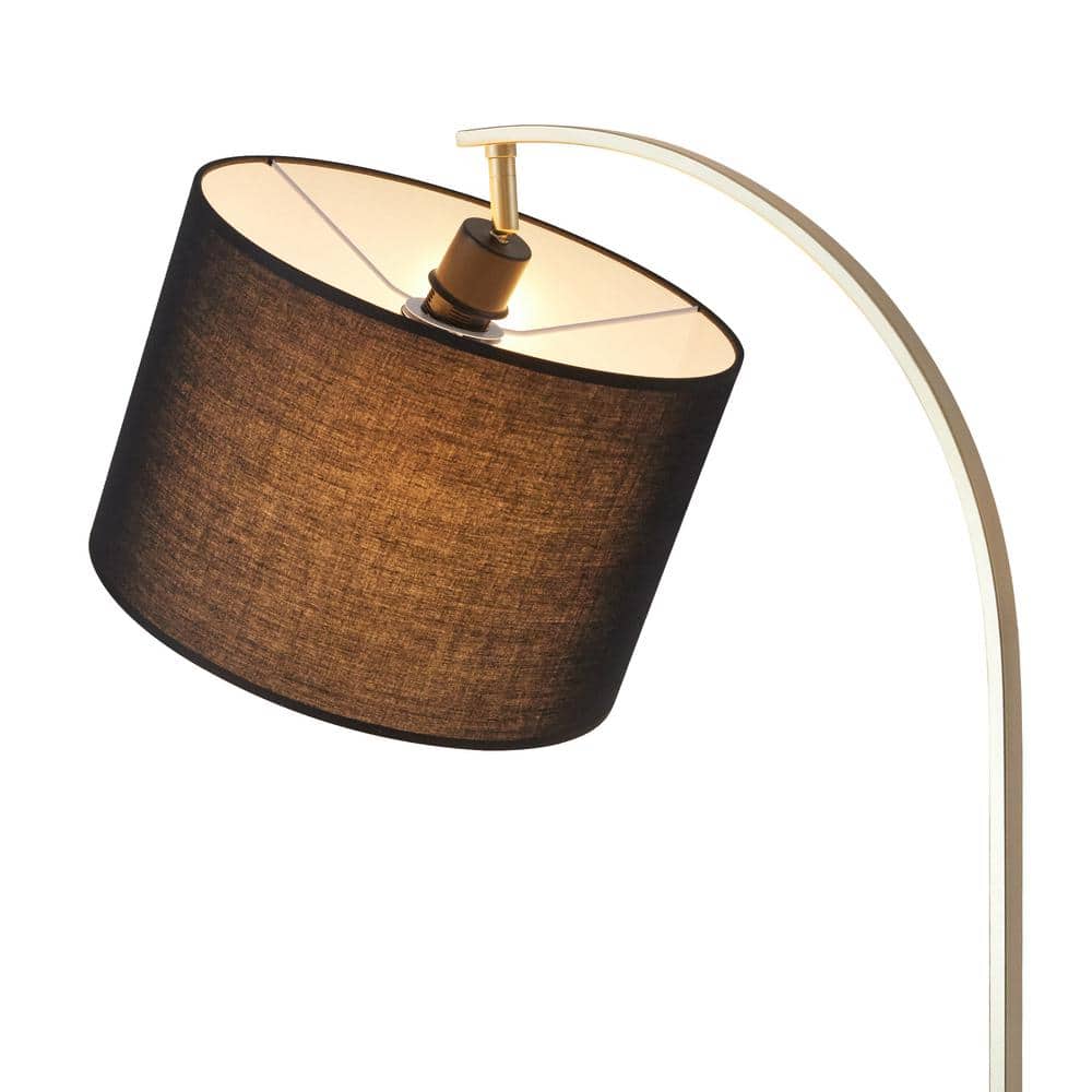 Danna 65" Black Arc Outdoor Floor Lamp with Table & USB Port