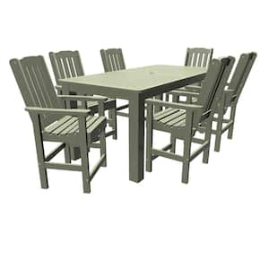 Lehigh Eucalyptus Counter Height Plastic Outdoor Dining Set in Eucalyptus Set of 6