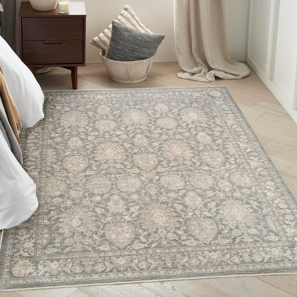 Outlines Sage Ivory 4 ft. x 6 ft. Medallion Traditional Area Rug