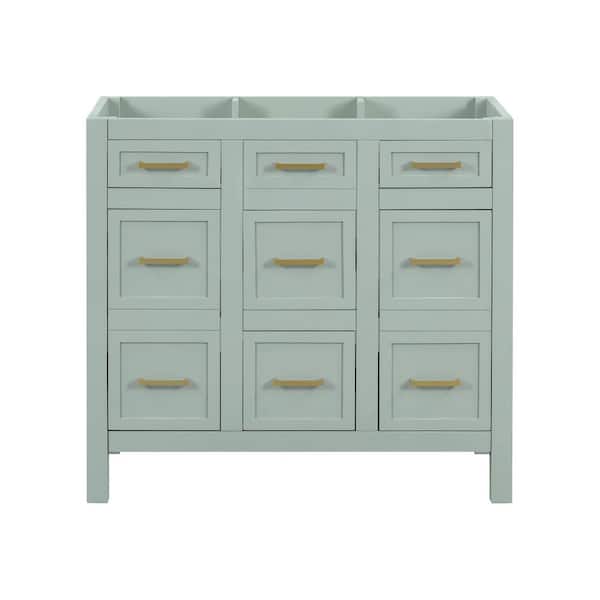 Ziyudura 36 in. Freestanding Bath Vanity Cabinet without Top in Green, Adjustable Shelf, Ample Storage
