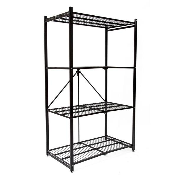 Pop It 4-Tier Steel Foldable Shelf in Black