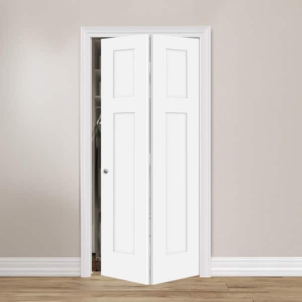 Steves & Sons 24 in. x 80 in. 3-Panel Craftsman Hollow Core White