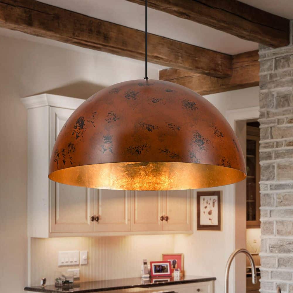 LLHZSY Detroit 23.62-in. 1-Light Large Industrial Copper