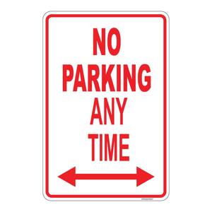 12 in. x 8 in. Plastic No Parking Any Time Sign