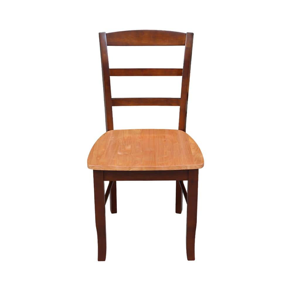Elegant Black Wood Ladderback Side Chair Set of 2