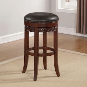 Conrad 26 in. Cherry Backless Swivel Counter Stool