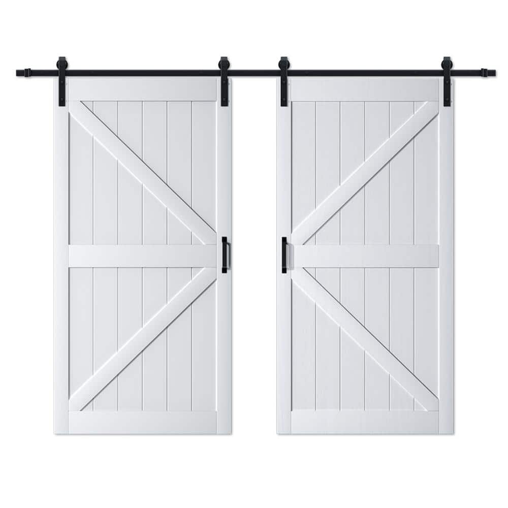 ARK DESIGN 96 in. x 84 in.（Two 48 in. Slabs）White Primed K-Shape MDF ...