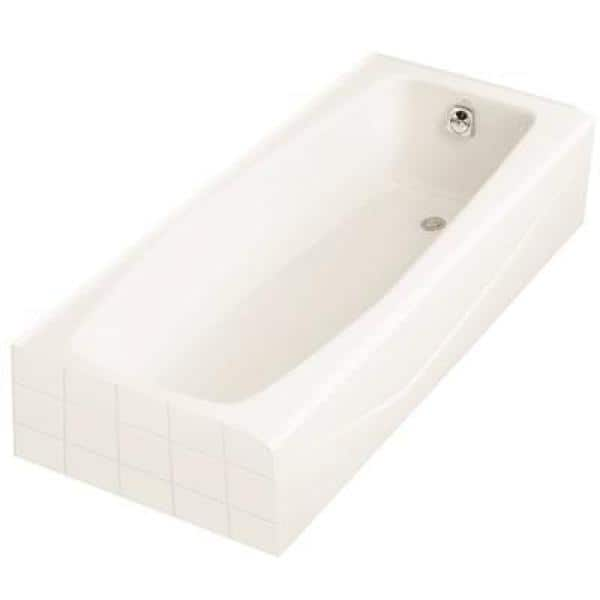 VILLAGER ALCOVE BATHTUB WITH INTEGRAL APRON AND RIGHT-HAND DRAIN, 60X31 IN., WHITE