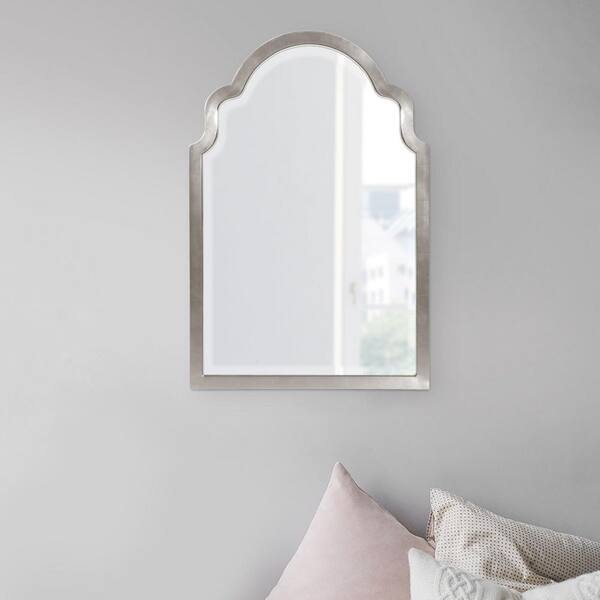 Marley Forrest - Medium Arch Silver Modern Mirror (36 in. H x 24 in. W)