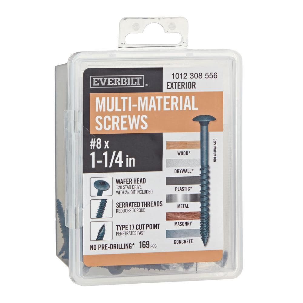"#8 x 1-1/4 in. Black 6-Lobe Torx Drive Exterior Wafer Head Multi-Material Screw 1 lbs. -Box (169-Piece )" price history on PriceWatchPro
