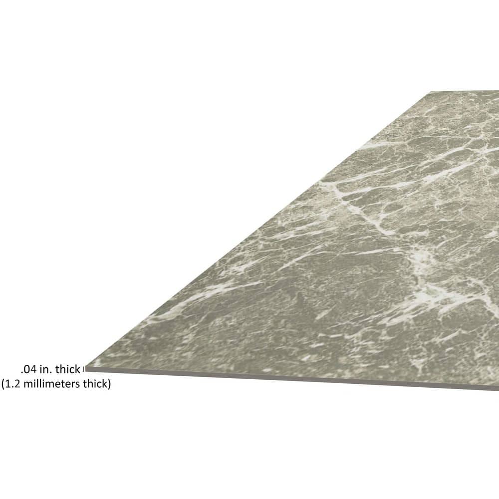 Gray Marble Self-Adhesive 12-Inch Vinyl Floor Tiles, 20-Pack