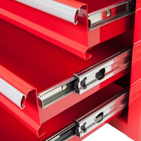 Big Red 20.5 in. L x 8.6 in. W x 11.8 in. H, Portable 3-Drawer Steel Tool  Box with Metal Latch Closure ANTBD022-XB - The Home Depot