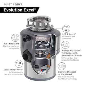 Evolution Excel Lift & Latch Quiet Series 1 HP Continuous Feed Garbage Disposal