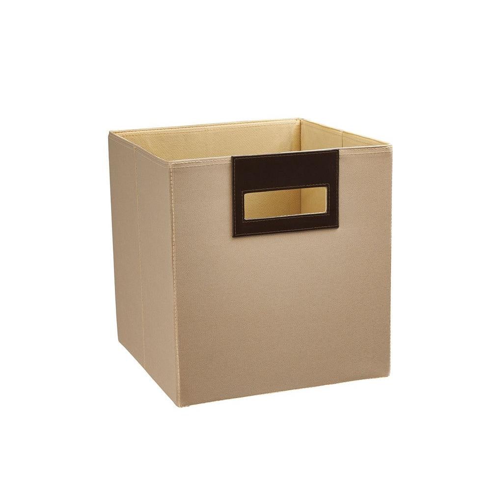 11 in. H x 10.5 in. W x 10.5 in. D Beige Fabric Cube Storage Bin 8-Pack