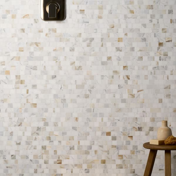 Heritage Calacatta Gold 12 in. x 12 in. Hand Clipped Joint Honed Marble Mosaic Floor and Wall Tile (1 sq. ft. / Sheet)