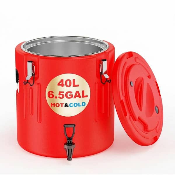 2 Gallon Insulated Beverage Dispenser 304 Stainless Steel Interior Hot Cold Spout Outdoor Camping &Cold