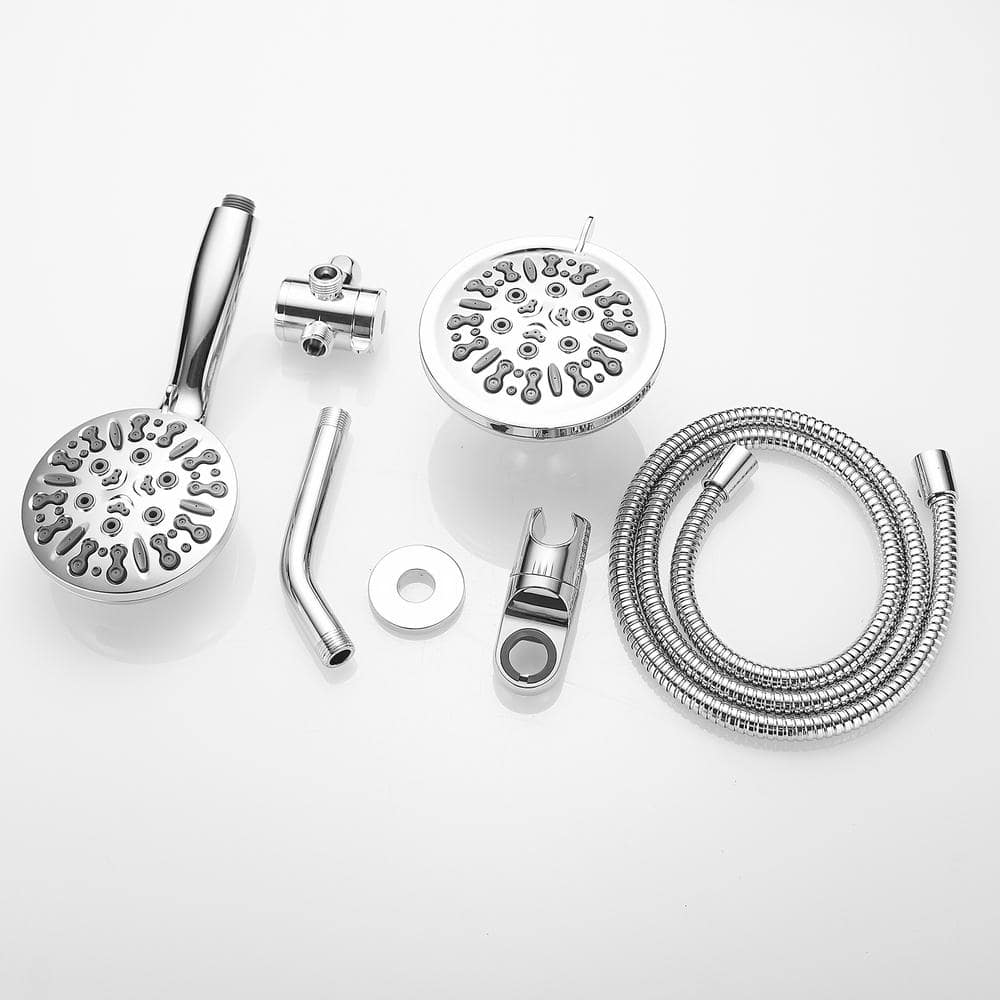 Chrome Dual Head Handheld Shower with Filter and Rain Spray