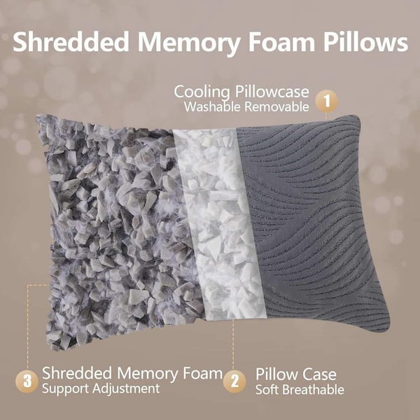 Shredded fashion memory foam pillow