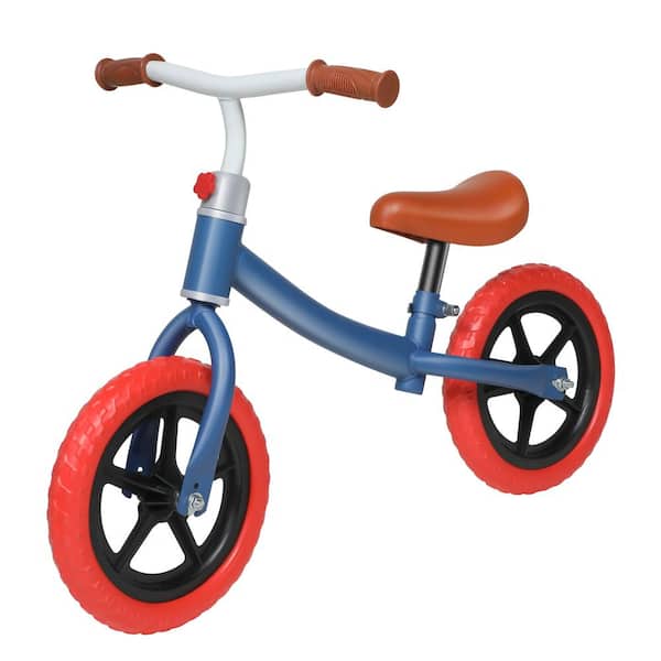 Huluwat 11 in. PE Tires Blue Magnesium Alloy Frame Kids Bike, Adjustable Height, for 2-6 Years