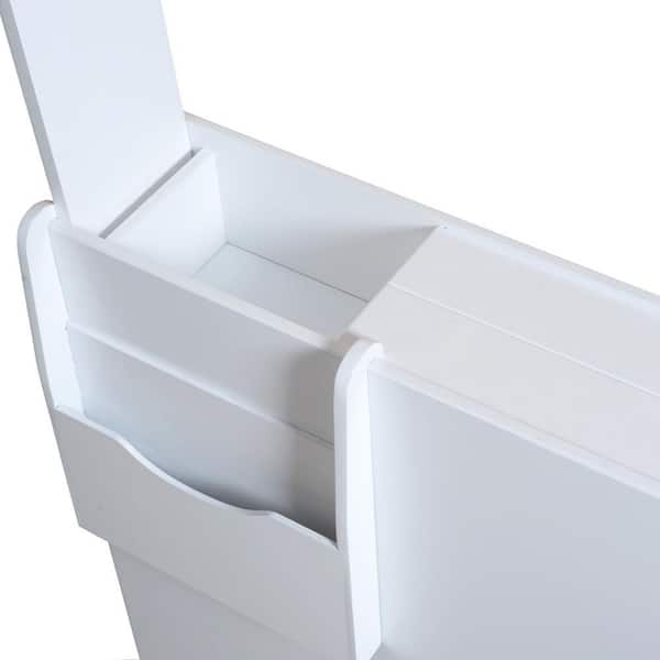 Aoibox 5.5 in. W x 19.7 in. D x 23 in. H in White Assembled Bathroom Storage Cabinet Side Cabinet
