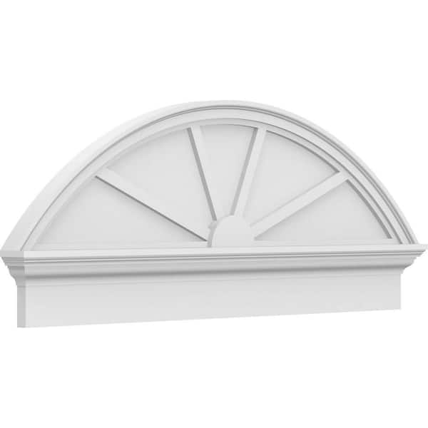 Ekena Millwork 2-3/4 in. x 46 in. x 18-3/8 in. Segment Arch 4-Spoke Architectural Grade PVC Combination Pediment Moulding
