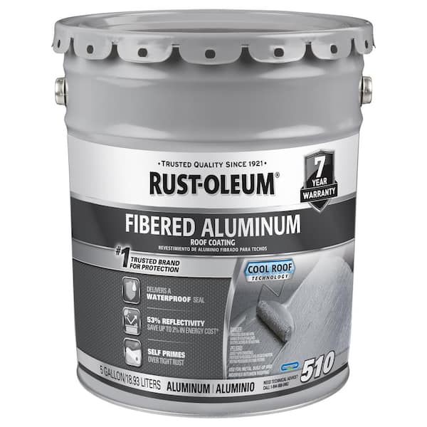 Rust-Oleum 5 Gal. 7-Year Fibered Aluminum Reflective Roof Coating