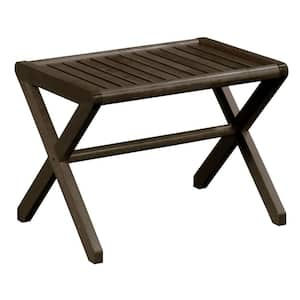 Amerihome AWFFRS Acacia & Canvas Folding Stool Brown & Natural