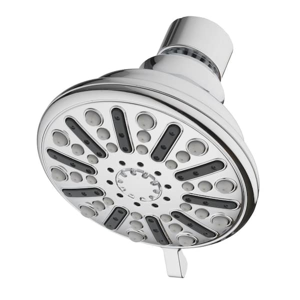 3-Spray Patterns 3.5 in. Single Wall Mount Fixed Shower Head in Chrome