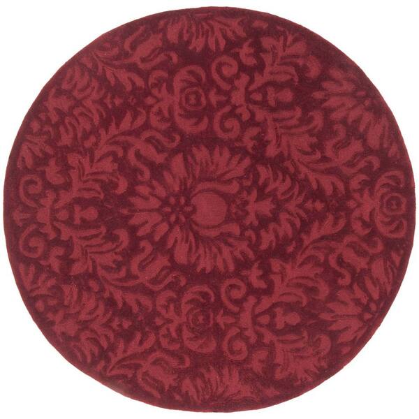 Total Performance 8 ft. x 8 ft. Marine Floral Ornate Round Area Rug