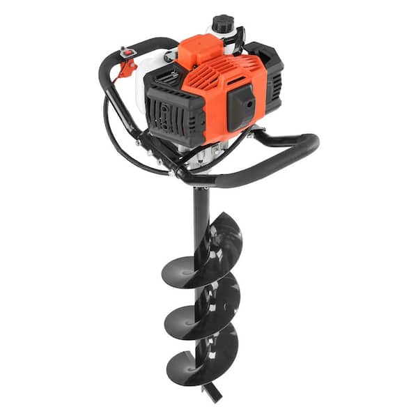 43cc Gas Post Hole Digger 1250W Earth Auger with 8 in. x 30 in. Alloy Steel Bit EPA Certified for Fence Garden Planting