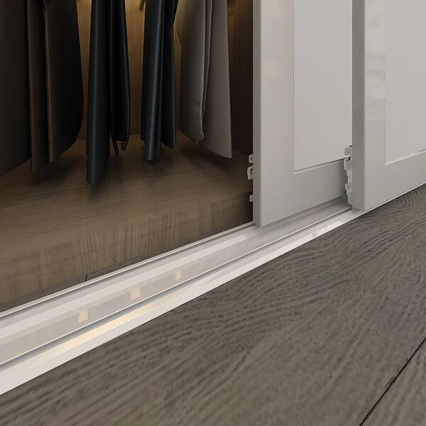 Unbranded - 60 in. x 80.5 in. White Lounge MDF Frosted Sliding Closet Door