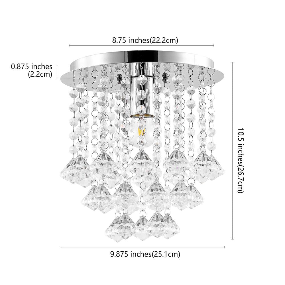Lillibet 9.88" Chrome Crystal LED Flush Mount Ceiling Light