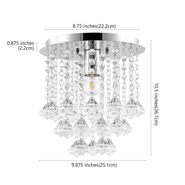 JONATHAN Y Lillibet 9.88 in. 1-Light Chrome Traditional 