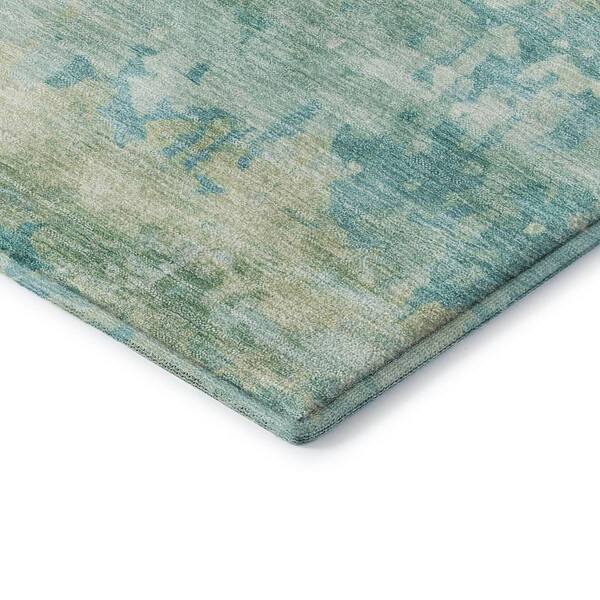 Mayfield Premium Machine Washable Abstract AMF2142 Teal 3 ft. x 4 ft. Area Rug