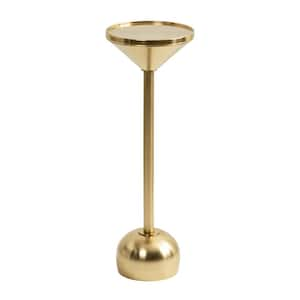 Frisk 8 in. Gold Round Metal End Table