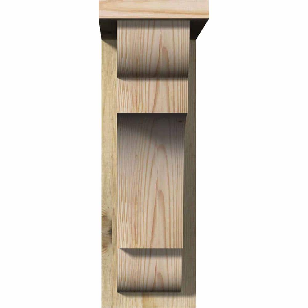 18"H Natural Douglas Fir Rough Sawn Corbel with Backplate