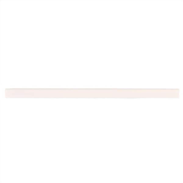 Niche Tiles Universal Bright White 1/2 in. x 12 in. Glossy Cast Stone Pencil Liner Wall Tile Trim (5 Linear Foot/ Case)