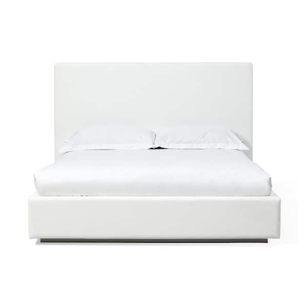 banabaページ Benjara Uma White (Cream) Wood Frame Full Size Platform Bed