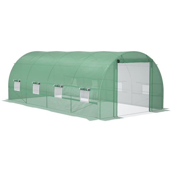 Outsunny 234 in. W x 117 in. D x 82 in. H Walk-In Tunnel Greenhouse