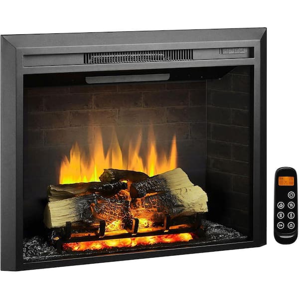 Carl 30 in. Electric Fireplace Insert, Fireplace Heater 750/1500W, Fire Crackling Sound, Remote Control