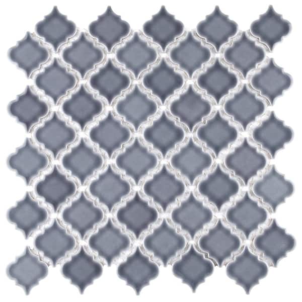 Hudson Tangier Imperial Grey 12 in. x 12 in. Porcelain Floor and Wall Mosaic Tile (11.0 sq. ft./Case)