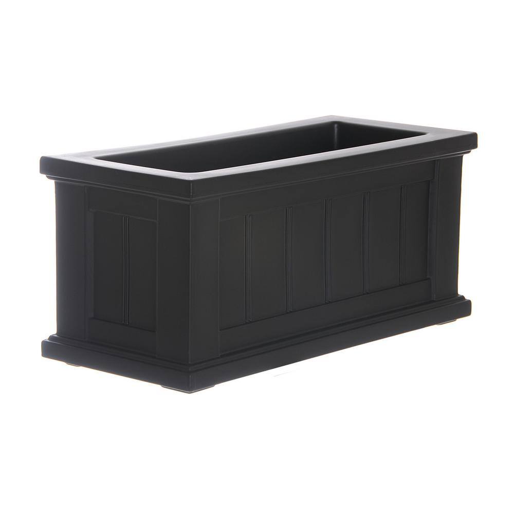 Mayne Cape Cod 24  x 11  x 11  Rectangle Black Self-Watering Polyethylene Planter