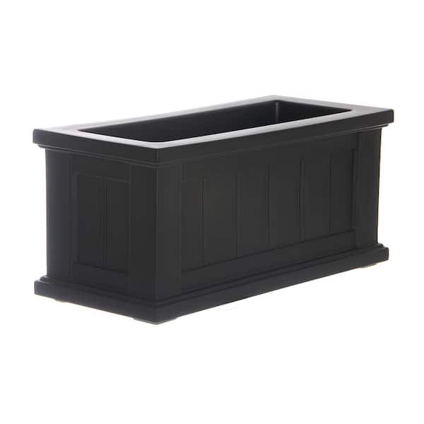 Mayne Cape Cod 24 in. x 11 in. Self-Watering Black Polyethylene Planter