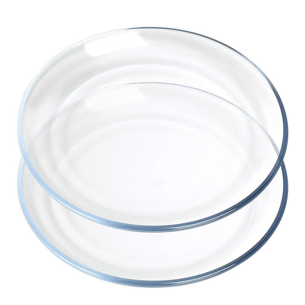 2-Piece Round Tempered Glass Plate Set Oven Safe Multipurpose Baking Tray with High Heat Resistance price history on PriceWatchPro