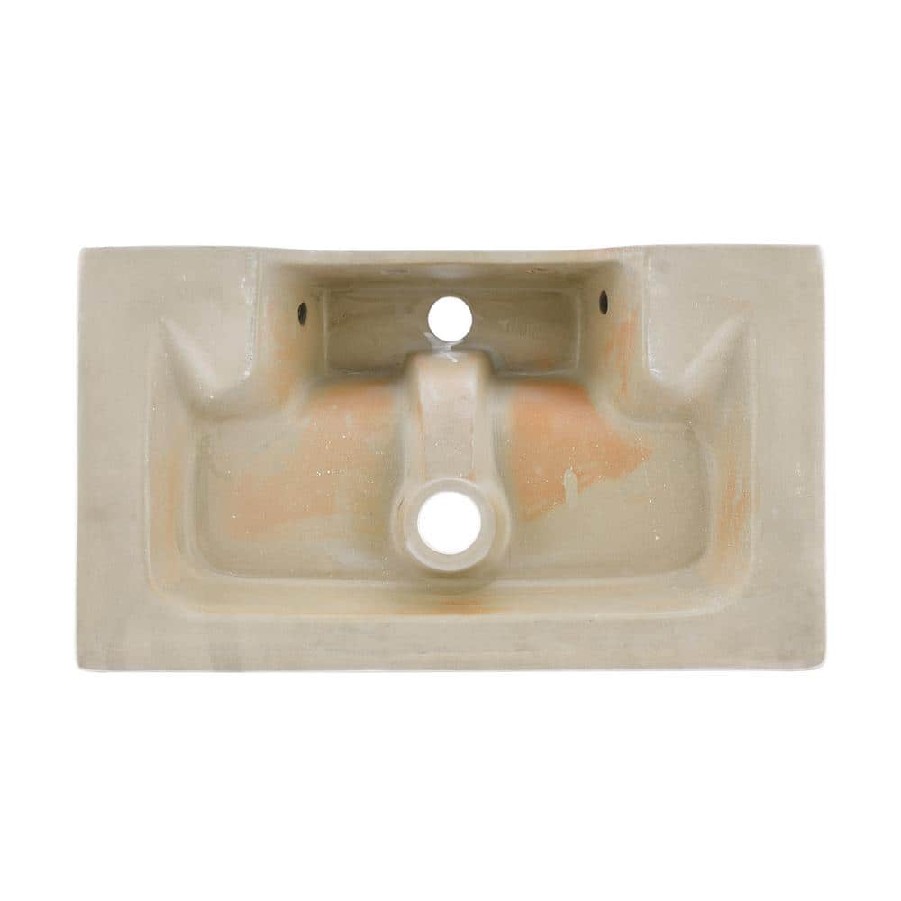 Claire 22" White Marble Ceramic Wall-Mount Bathroom Sink