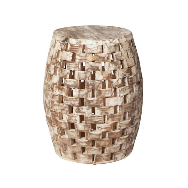 Patio Sense Maya Oval Wood Outdoor Garden Stool