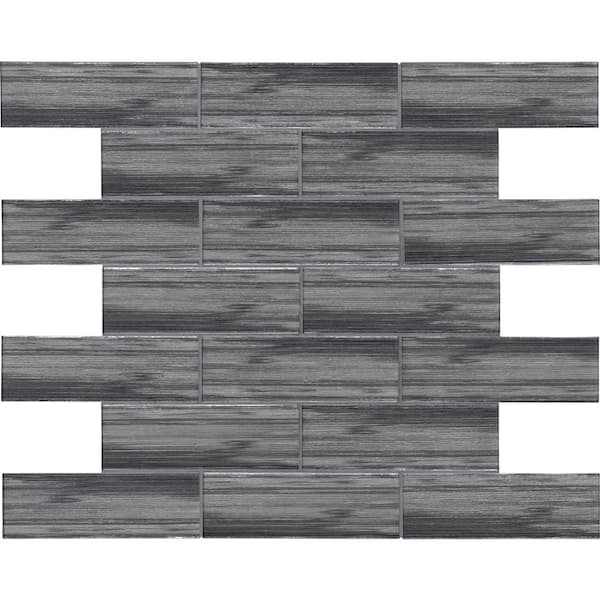 Take Home Sample - Glacier Black 3 in. x 9 in. Matte Glass Wall Tile