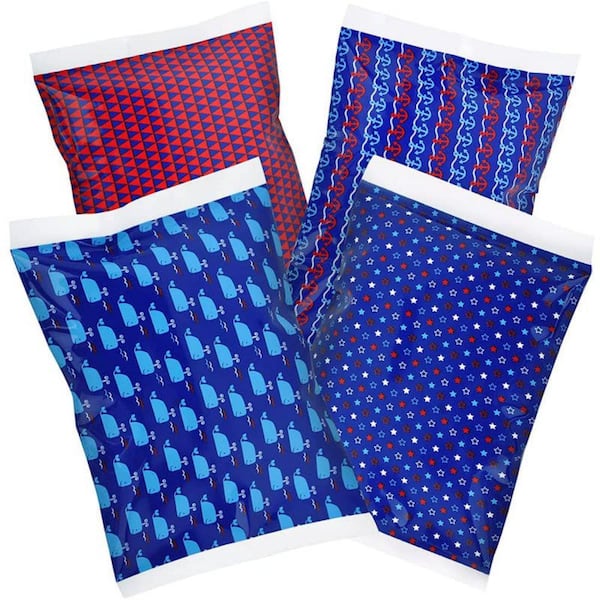 Angel Sar Reusable Lightweight Long Lasting Ice Packs in Nautical Prints for Cooler, Beach Bags and Lunch Box (4-Pack)